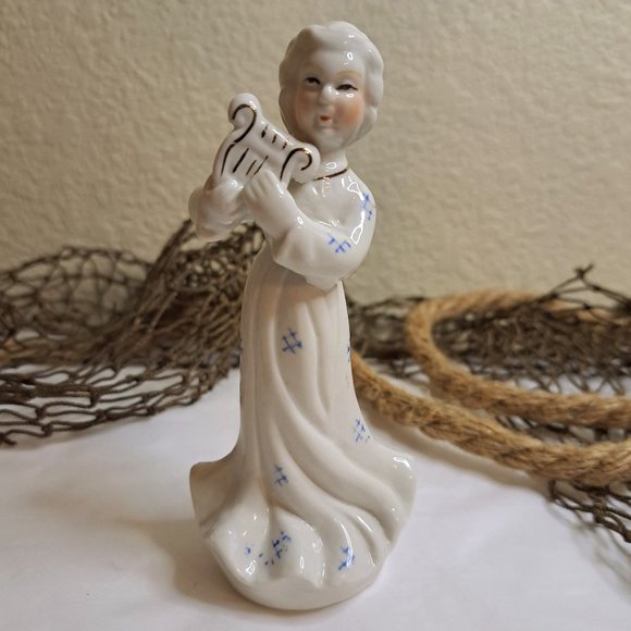 Unbranded Other - VINTAGE Asian Girl Playing Harp W/ gold  accents